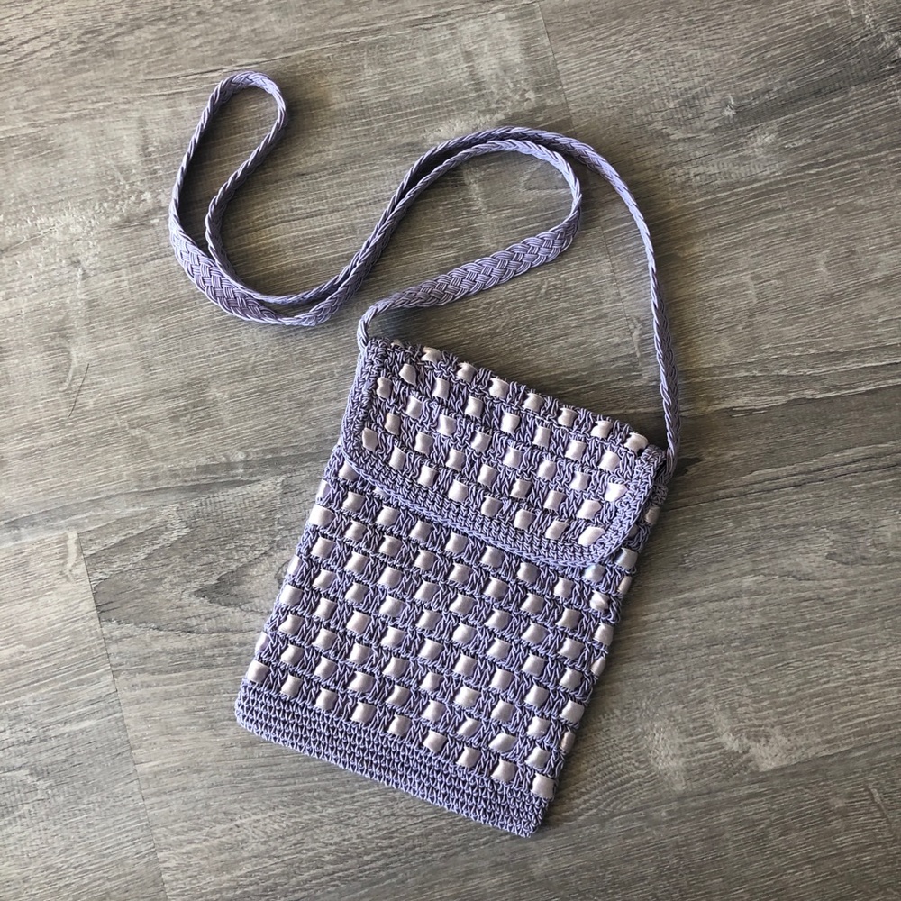 Light Purple Knitted Mini Crossbody Bag